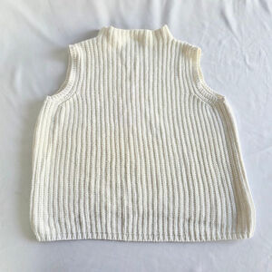 Women's Chelsea Studio White Ribbed Mock Neck Sweater Vest M